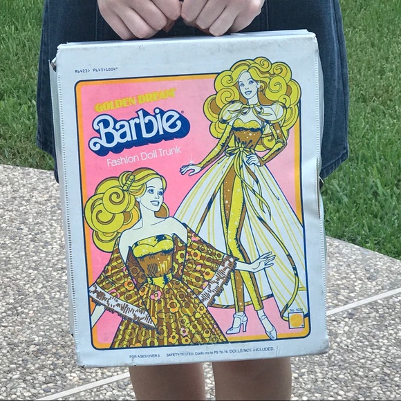 golden dream barbie fashion doll trunk